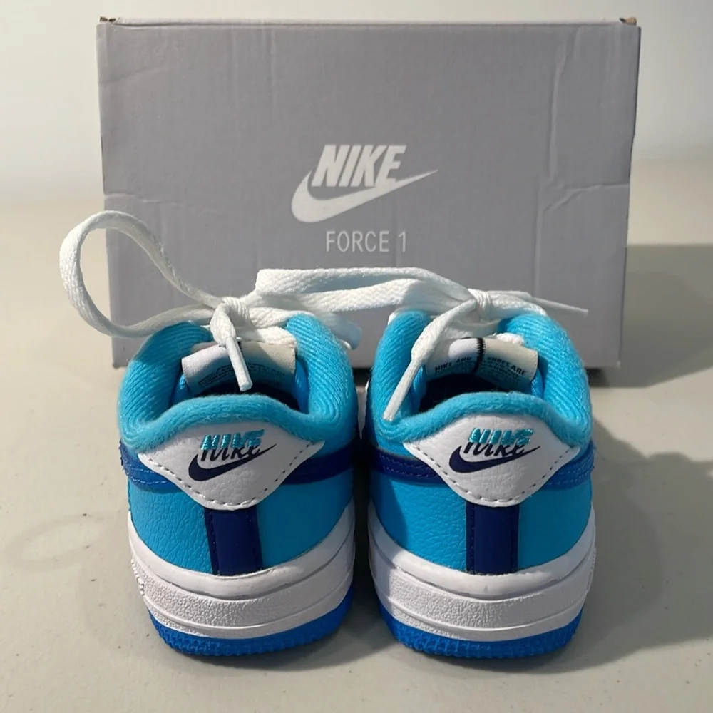 NEW Nike Force 1 LV8 2 TD Toddler Shoes Blue White 5C NIB DX2165-100
